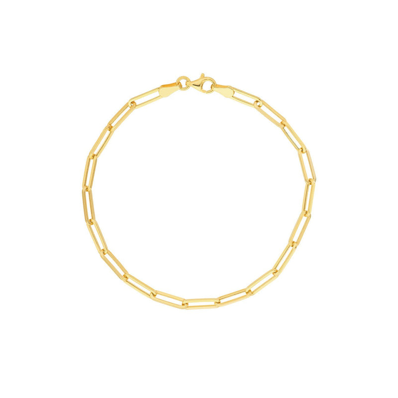 14K Gold 3.80MM Paper Clip Bracelet