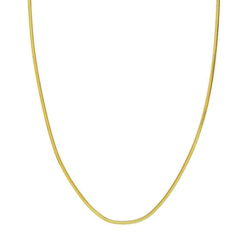 14K Gold 2.15MM Oval Snake Chain Necklace