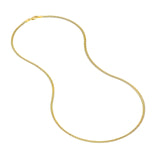 14K Gold 2.15MM Oval Snake Chain Necklace