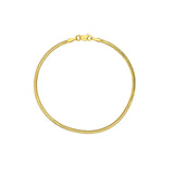 14K Gold 2.15MM Oval Snake Chain Bracelet