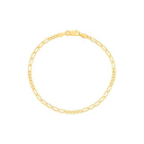 14K Gold 2.35MM 6-Linked Figaro Chain Bracelet