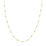 14K Gold Colored Enamel Bead Saturn Chain Necklace