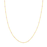 14K Gold Colored Enamel Bead Saturn Chain Necklace