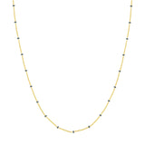 14K Gold Colored Enamel Bead Saturn Chain Necklace