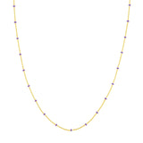 14K Gold Colored Enamel Bead Saturn Chain Necklace