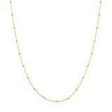 14K Gold Colored Enamel Bead Saturn Chain Necklace