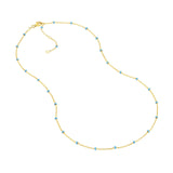 14K Gold Colored Enamel Bead Saturn Chain Necklace