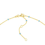 14K Gold Colored Enamel Bead Saturn Chain Necklace