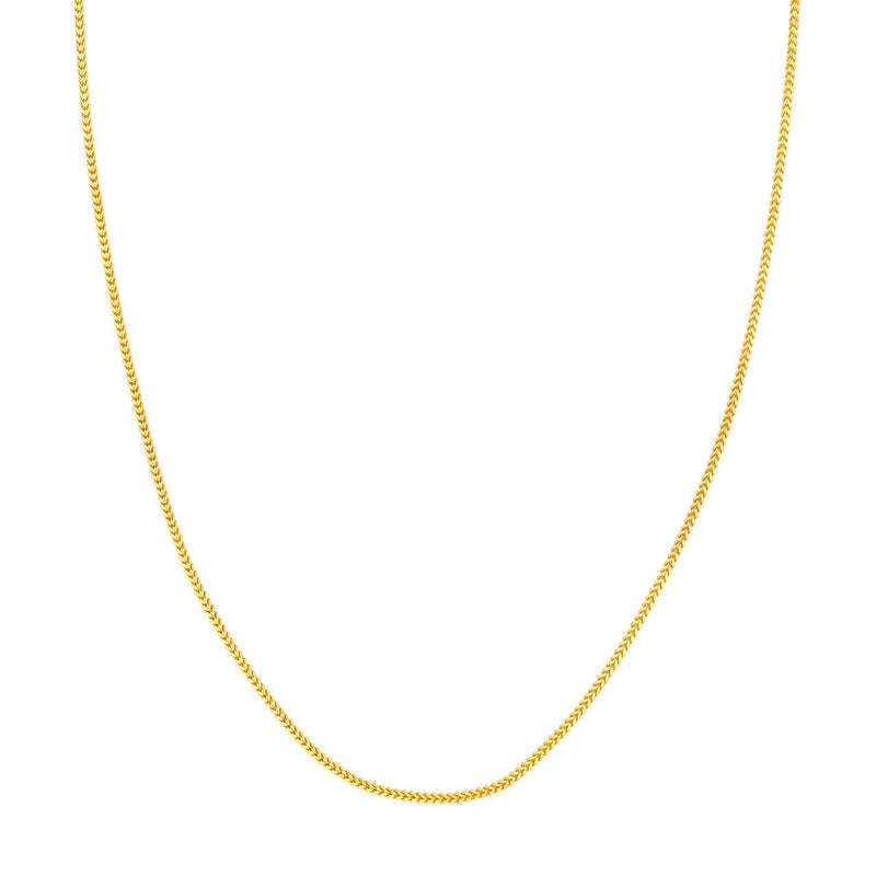 14K Gold 1.5MM Hollow Square Franco Chain Necklace