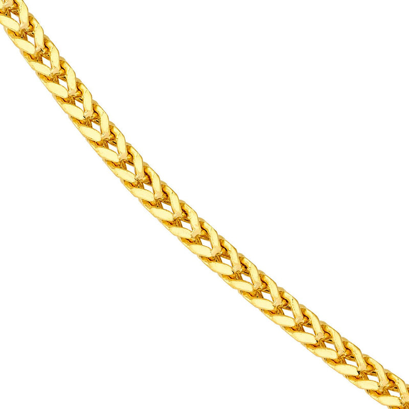 14K Gold 1.5MM Hollow Square Franco Chain Necklace