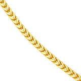 14K Gold 1.5MM Hollow Square Franco Chain Necklace