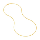 14K Gold 1.5MM Hollow Square Franco Chain Necklace