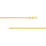 14K Gold 1.5MM Hollow Square Franco Chain Necklace
