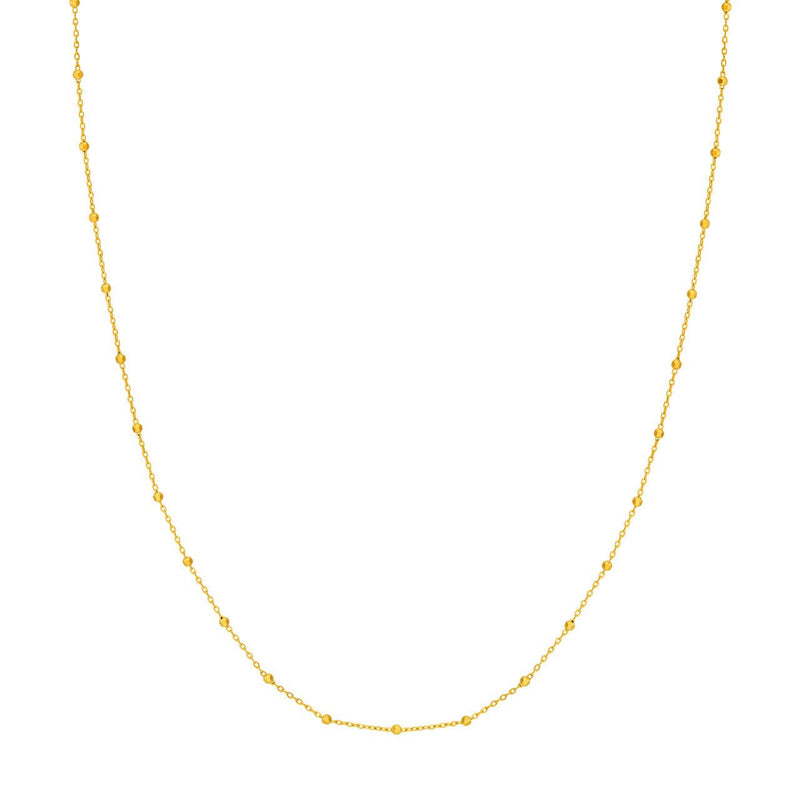 14K Gold 1.70MM Saturn Chain Necklace