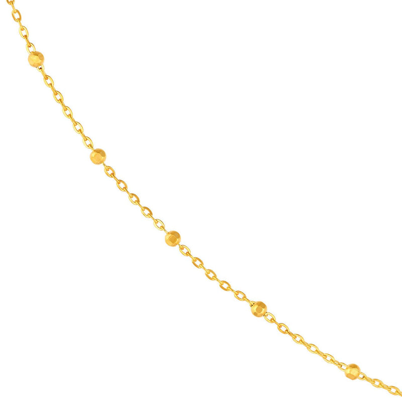 14K Gold 1.70MM Saturn Chain Necklace