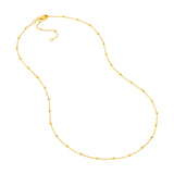 14K Gold 1.70MM Saturn Chain Necklace