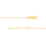 14K Gold 1MM Diamond Cut Cable Chain Bracelet