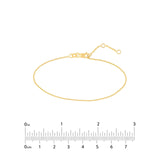 14K Gold 1MM Diamond Cut Cable Chain Bracelet