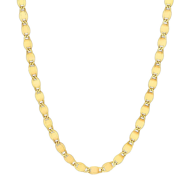 14K Gold 3.35MM Diamond Cut Valentino Chain Necklace