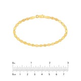 14K Gold 3.35MM Diamond Cut Valentino Chain Bracelet