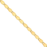 14K Gold 3.35MM Diamond Cut Valentino Chain Bracelet