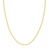 14K Gold 3.50MM Hollow Oval Rolo Chain Necklace