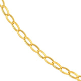 14K Gold 3.50MM Hollow Oval Rolo Chain Necklace