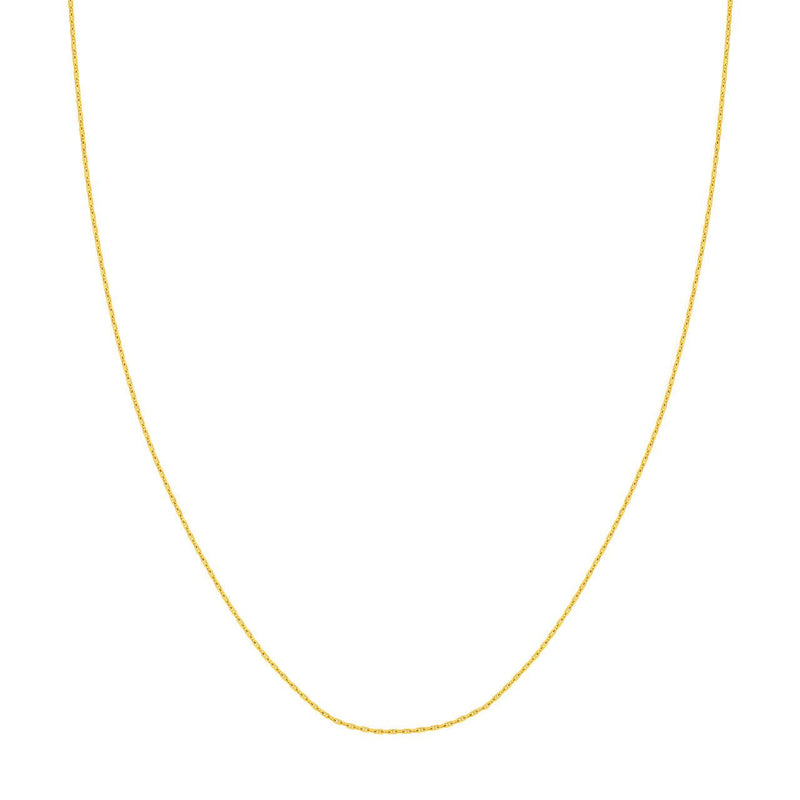 14K Gold 1.05MM Diamond Cut Anchor Chain Necklace