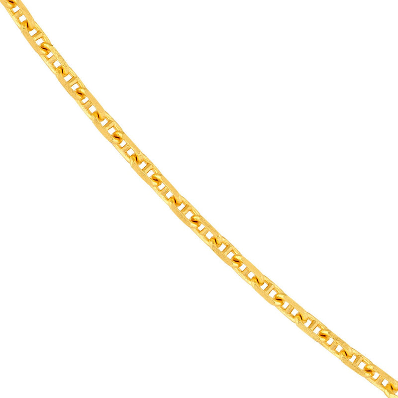 14K Gold 1.05MM Diamond Cut Anchor Chain Necklace