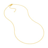 14K Gold 1.05MM Diamond Cut Anchor Chain Necklace