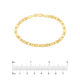 14K Gold 4.20MM Diamond Cut Valentino Chain Bracelet