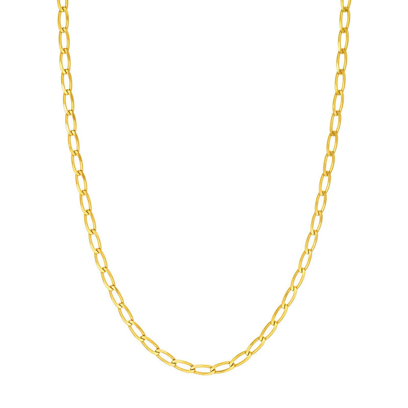 14K Gold 4.45MM Long Link Curb Chain Necklace