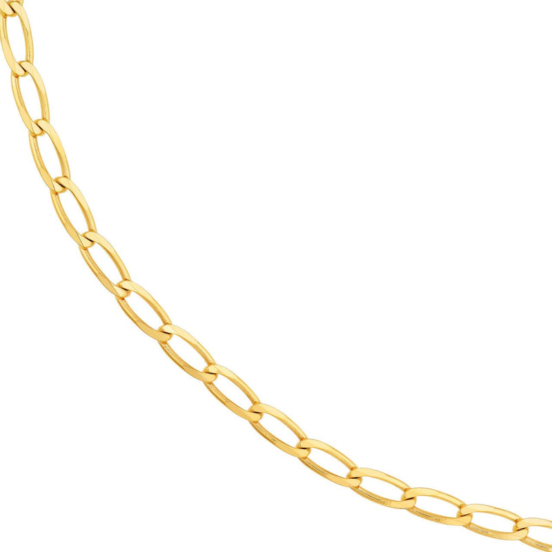 14K Gold 4.45MM Long Link Curb Chain Necklace