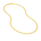 14K Gold 4.45MM Long Link Curb Chain Necklace