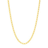 14K Gold 2.25MM Long Link Curb Chain Necklace