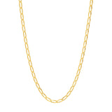 14K Gold 3MM Long Curb Chain Necklace