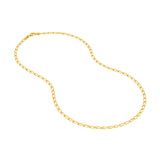 14K Gold 3MM Long Curb Chain Necklace