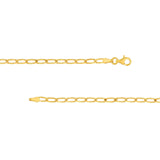 14K Gold 3MM Long Curb Chain Necklace