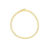 14K Gold 3MM Long Curb Chain Bracelet