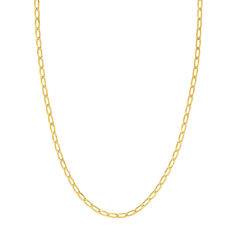 14K Gold 3.80MM Long Link Curb Chain Necklace