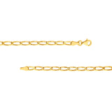 14K Gold 3.80MM Long Link Curb Chain Bracelet