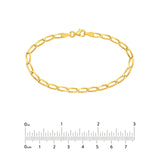 14K Gold 3.80MM Long Link Curb Chain Bracelet