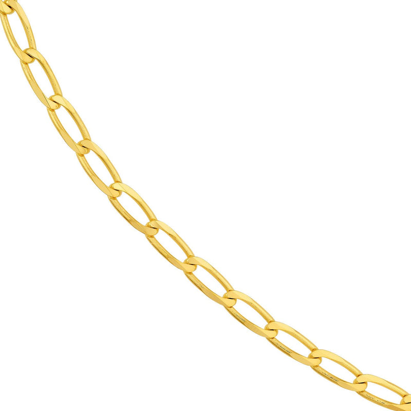14K Gold 3.80MM Long Link Curb Chain Necklace