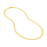 14K Gold 3.80MM Long Link Curb Chain Necklace