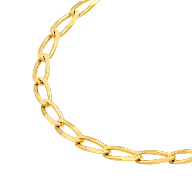 14K Gold 3.80MM Long Link Curb Chain Bracelet