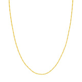 14K Gold 1.50MM Diamond Cut Bead and Bar Chain Necklace