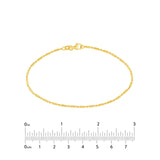 14K Gold 1.50MM Diamond Cut Bead and Bar Chain Bracelet