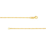 14K Gold 1.50MM Diamond Cut Bead and Bar Chain Necklace