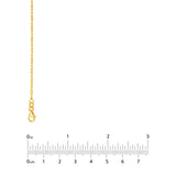 14K Gold 1.50MM Diamond Cut Bead and Bar Chain Necklace