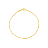 14K Gold 1.50MM Diamond Cut Bead and Bar Chain Bracelet